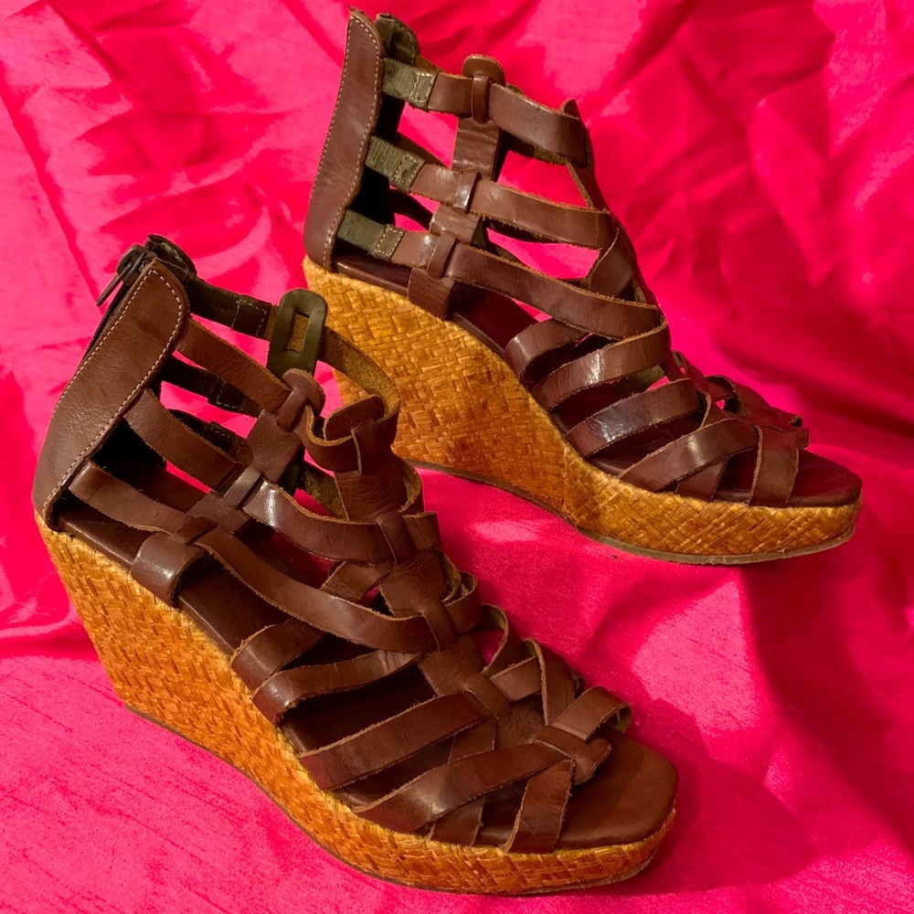 BED|STU Leather Platform Sandals